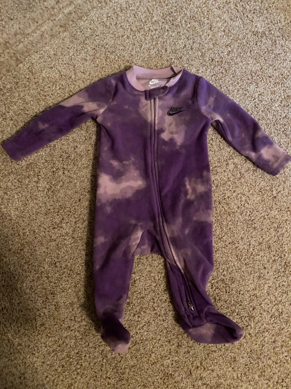 Nike Purple Tie-Dye Footed Baby One-Piece